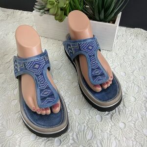 Donald J. Pliner Blue Beaded Sandals